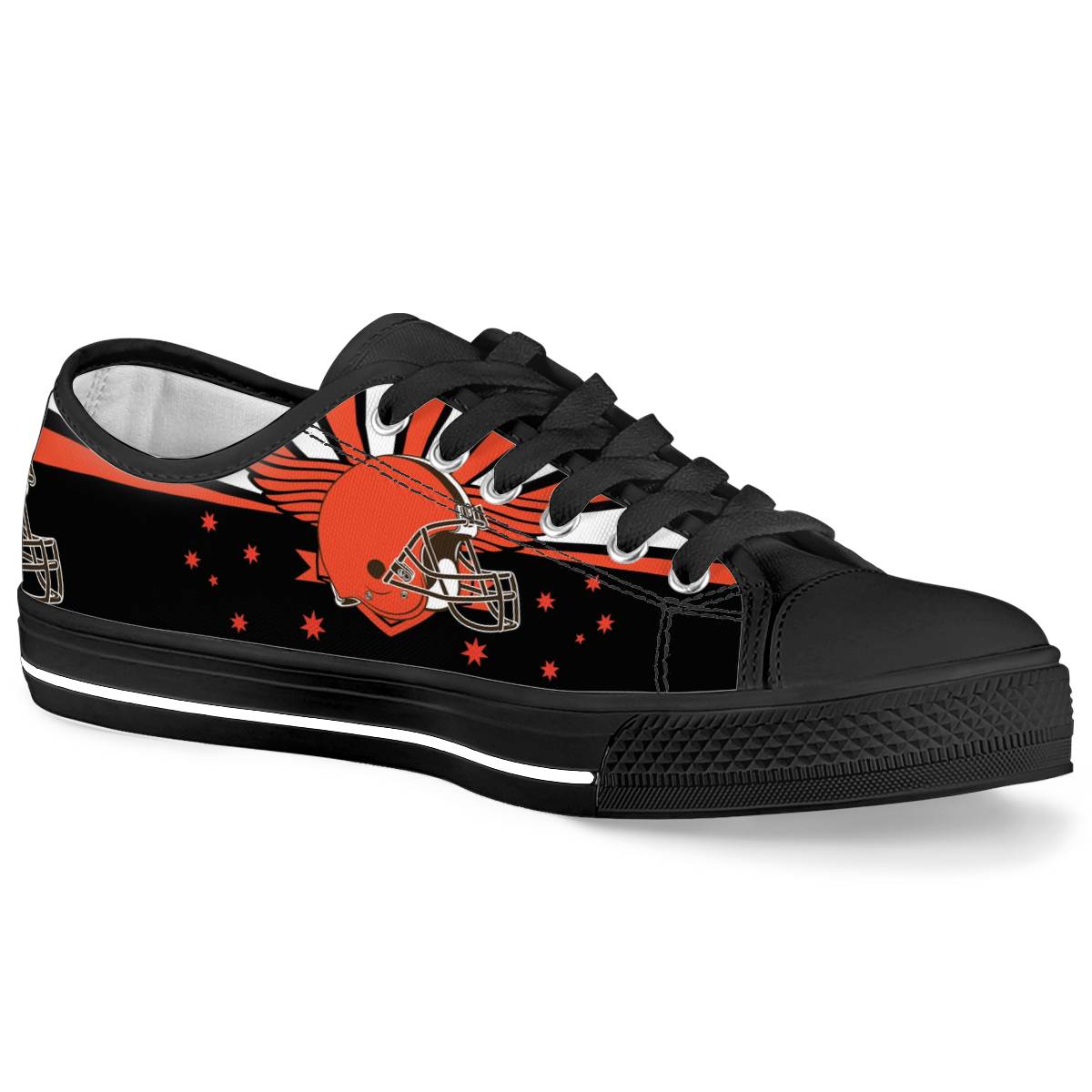 Women's Cleveland Browns Low Top Canvas Sneakers 002